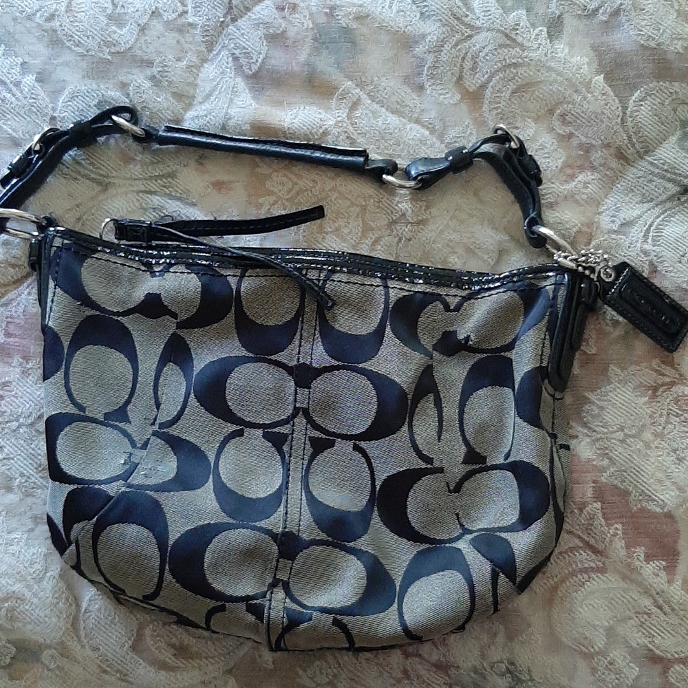 Coach purse with coach keychain